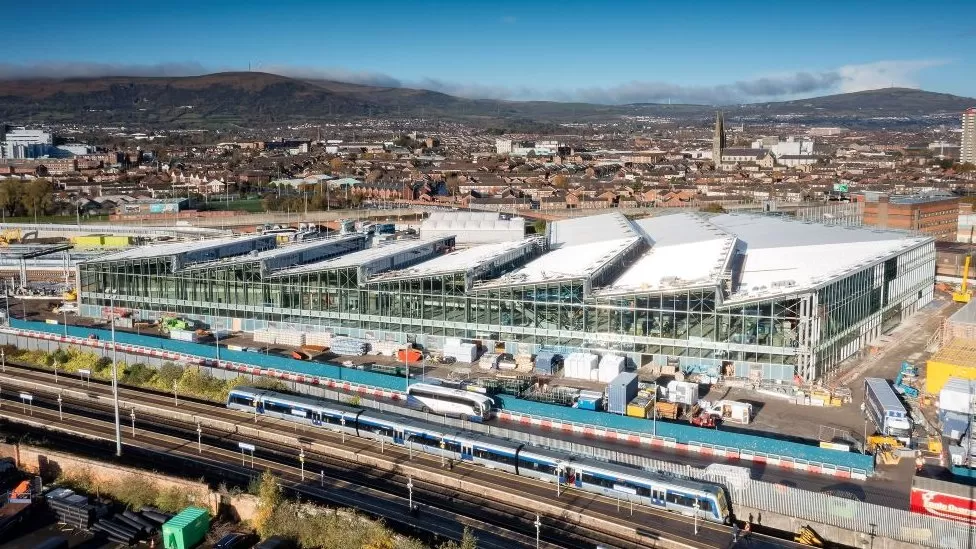 An overview of the construction site for the new transport hub.