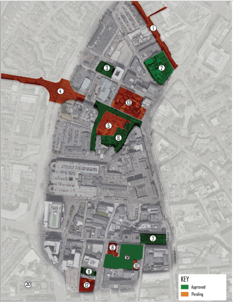 Figure 9: Inner North West Planning Applications (map)