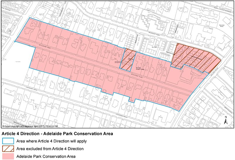 Boundary outline of Adelaide Park